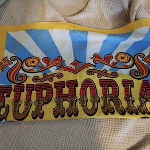 Colorful Knot Wrap With "Euphoria" In Circus Font